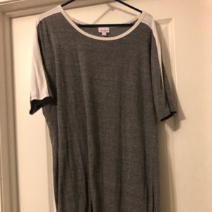 LuLaRoe grey with white trim Julia dress 3XL